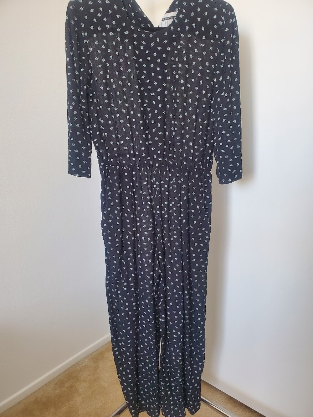 Vintage Dani Max Printed Black Jumpsuit Womens M/L
